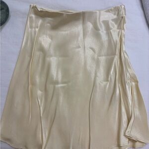 H&M Mini Cream Satin Slip Skirt